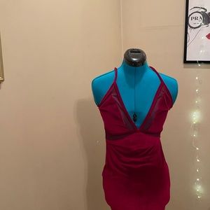 Blood Red Fashionnova Velvet Dress